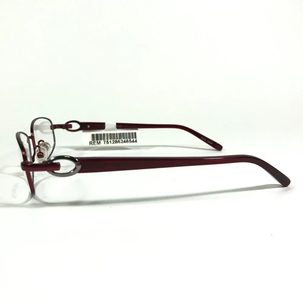 Jones New York Eyeglasses Frames J473 BURGUNDY Red Round Full Rim 52-17-135